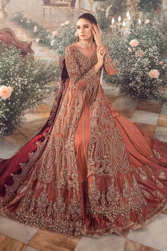 Maria.B. | Mbroidered Wedding Edition '23 | Salmon Pink BD-2701