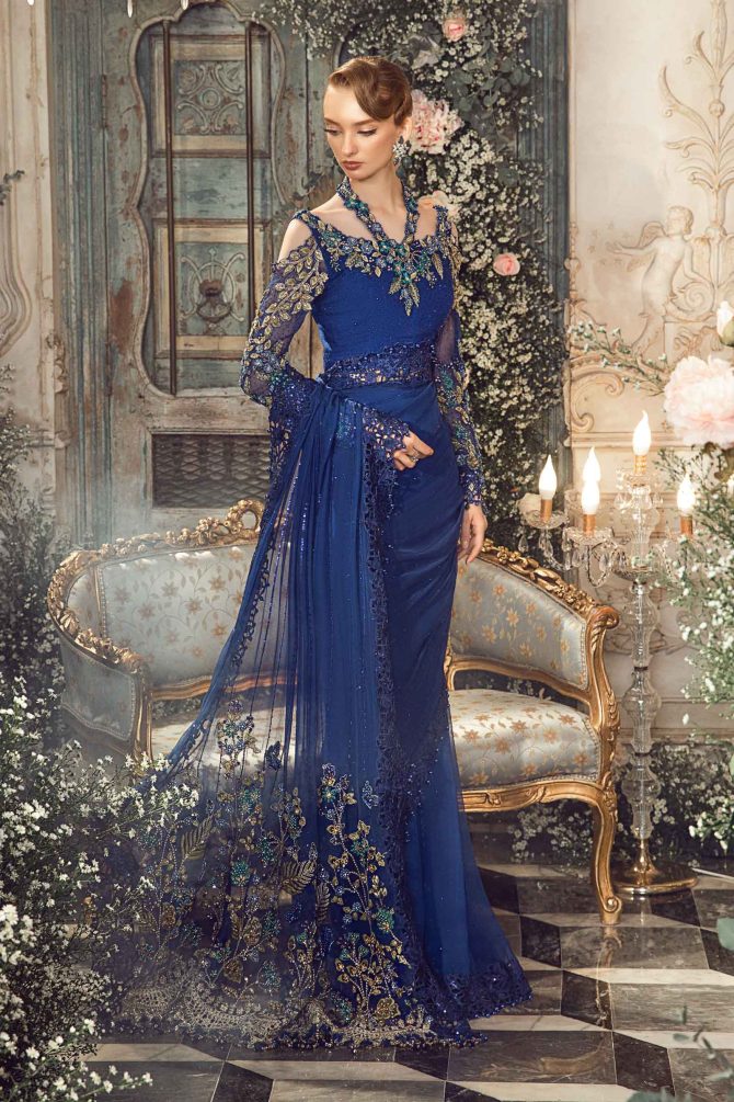 Maria.B. | Mbroidered Wedding Edition '23 | Cobalt Blue BD-2704