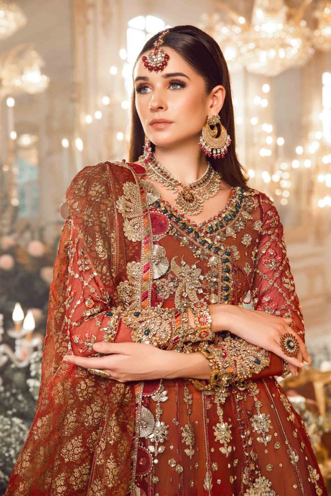 Maria.B. | Mbroidered Wedding Edition '23 | Maroon BD-2705