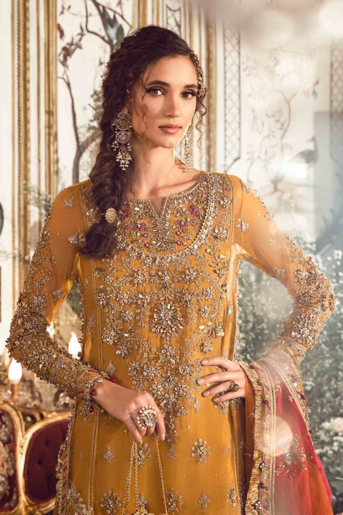 Maria.B. | Mbroidered Wedding Edition '23 | Mustard BD-2707