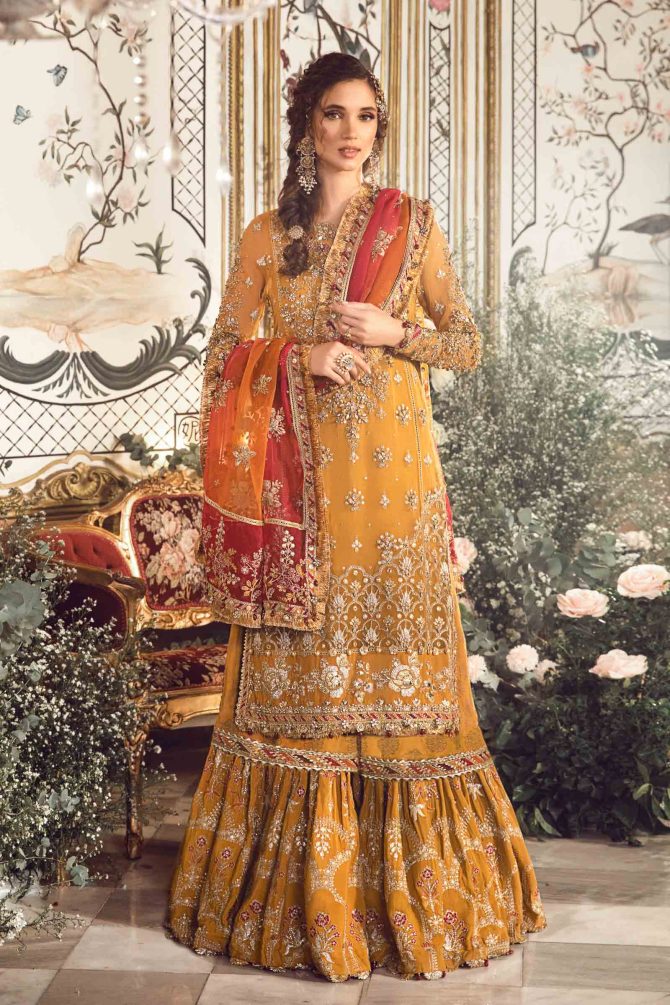 Maria.B. | Mbroidered Wedding Edition '23 | Mustard BD-2707