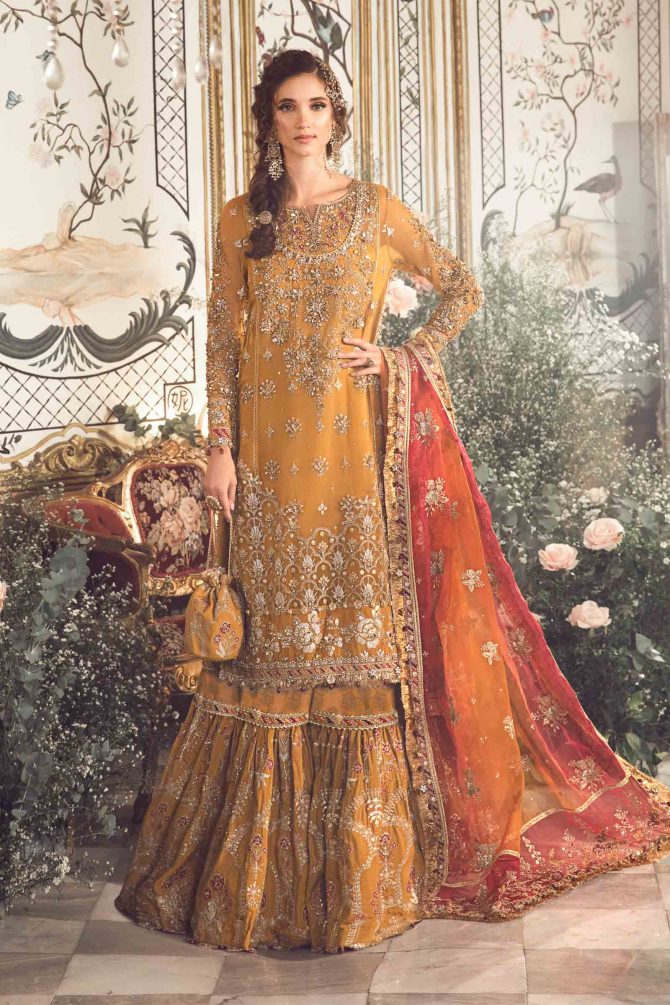 Maria.B. | Mbroidered Wedding Edition '23 | Mustard BD-2707