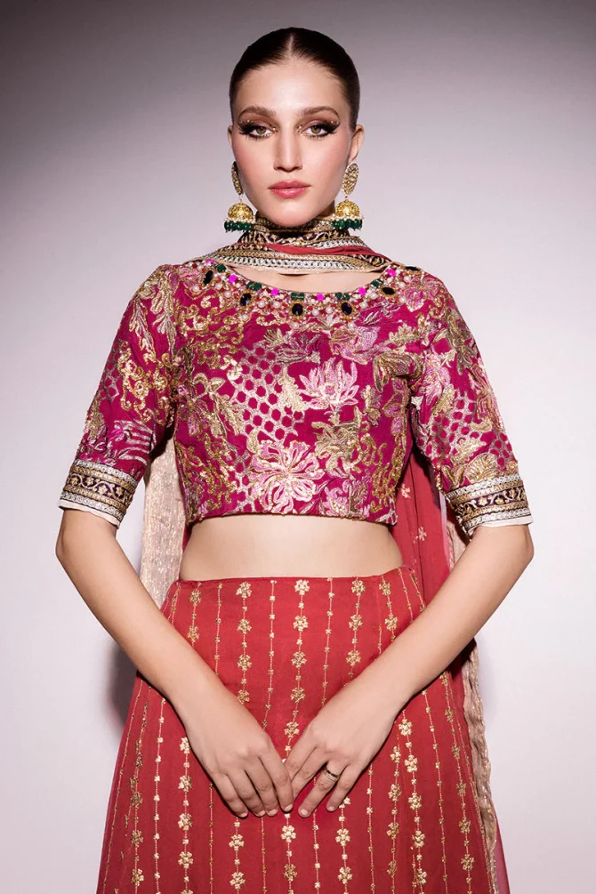 Mushq | Designer Picks | Molten Lava Lehnga Choli