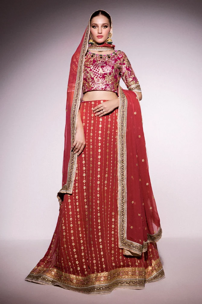 Mushq | Designer Picks | Molten Lava Lehnga Choli