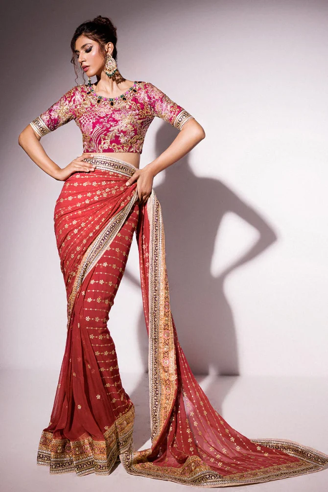 Mushq | Designer Picks | Molten Lava Saree