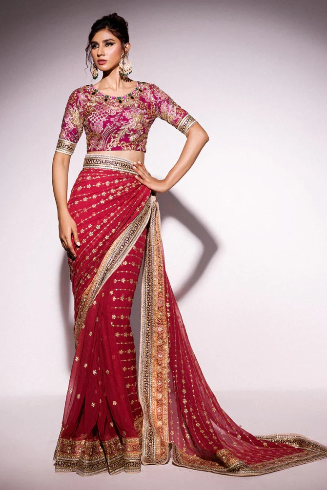 Mushq | Designer Picks | Molten Lava Saree